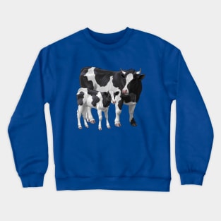 Holstein Friesian Cow and Cute Calf Crewneck Sweatshirt